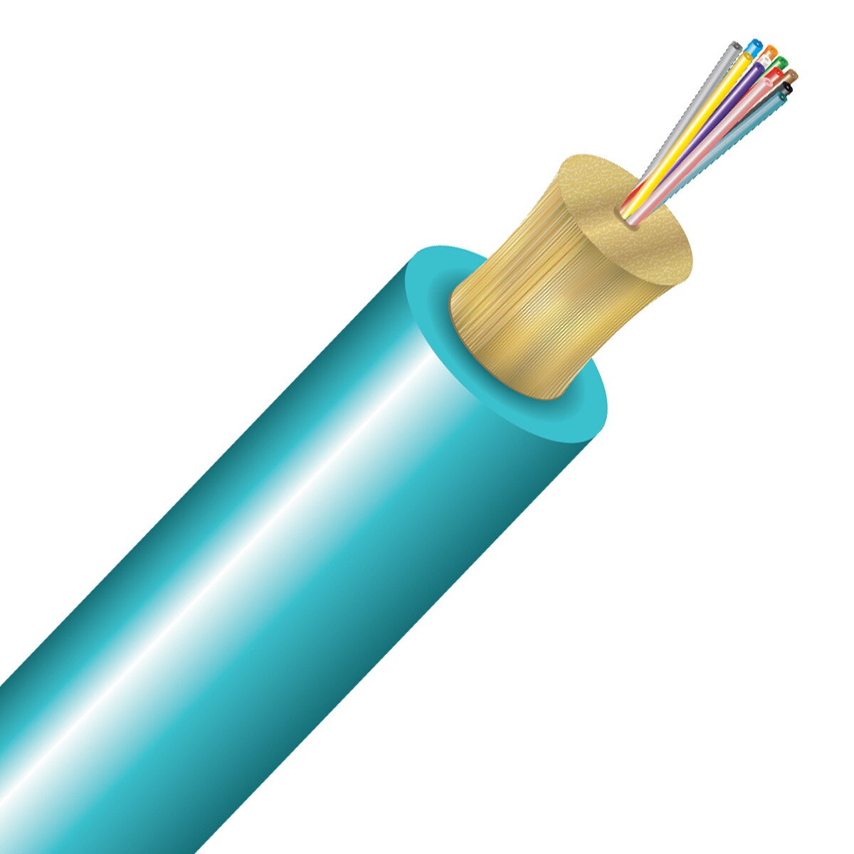 BendSafe® 12 Strand OM3 Distribution TB Riser - Bulk per Ft.